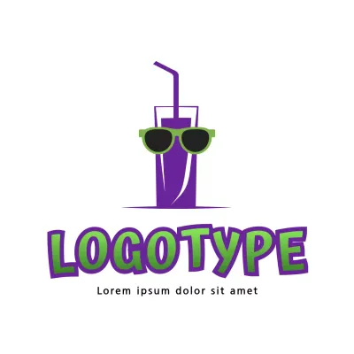 Purple Trendy Drink Logo