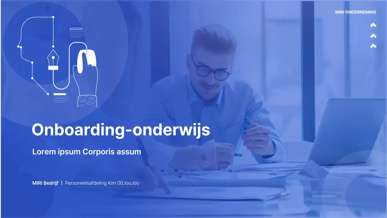 Eenvoudige inwerktraining in blauw