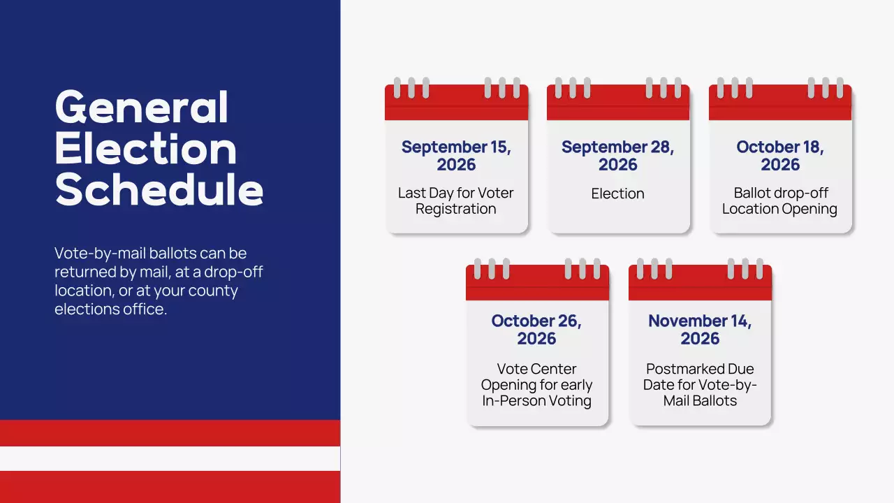 Red Traditional Voter Registration Announcement Presentation