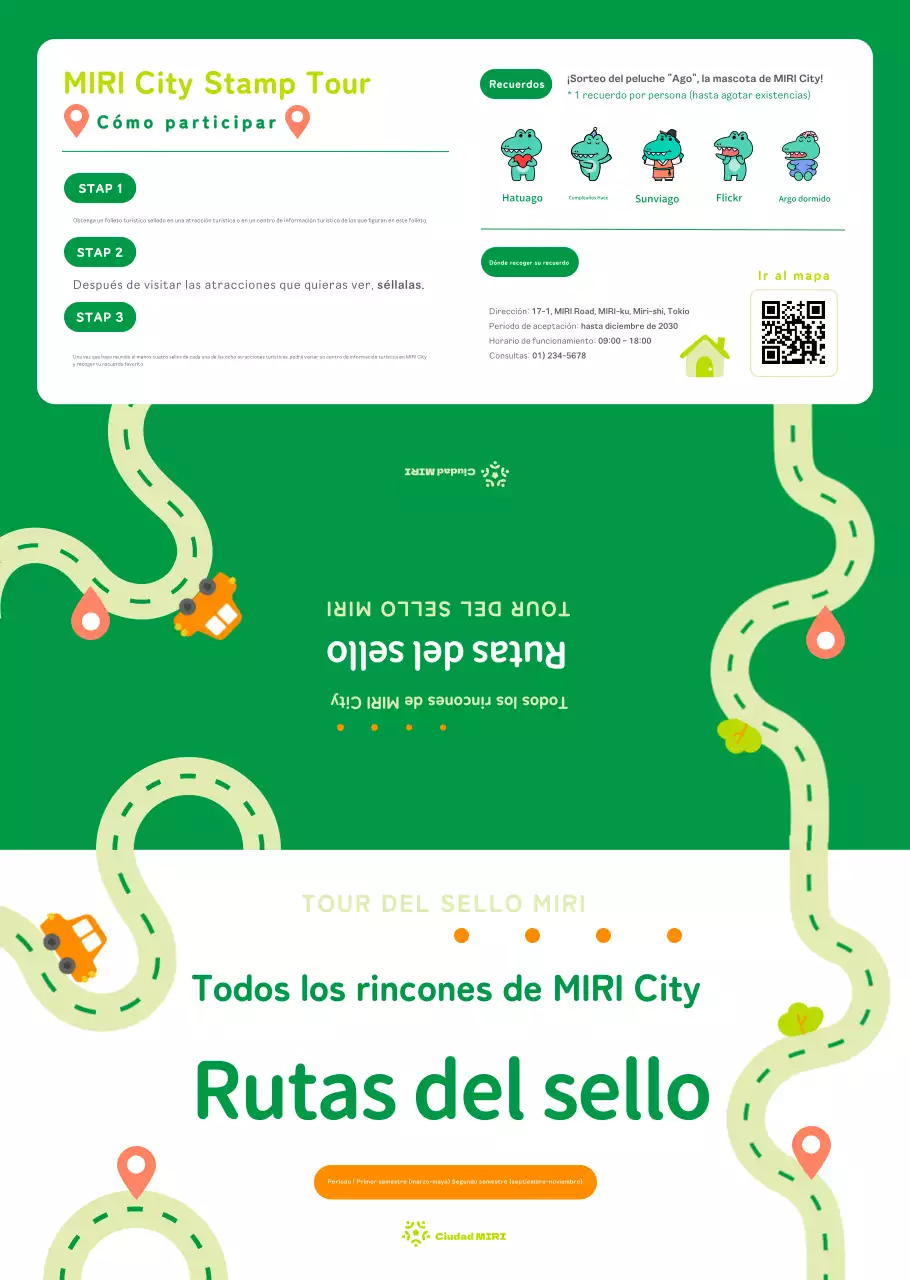 Bonito folleto turístico con el sello de la ciudad