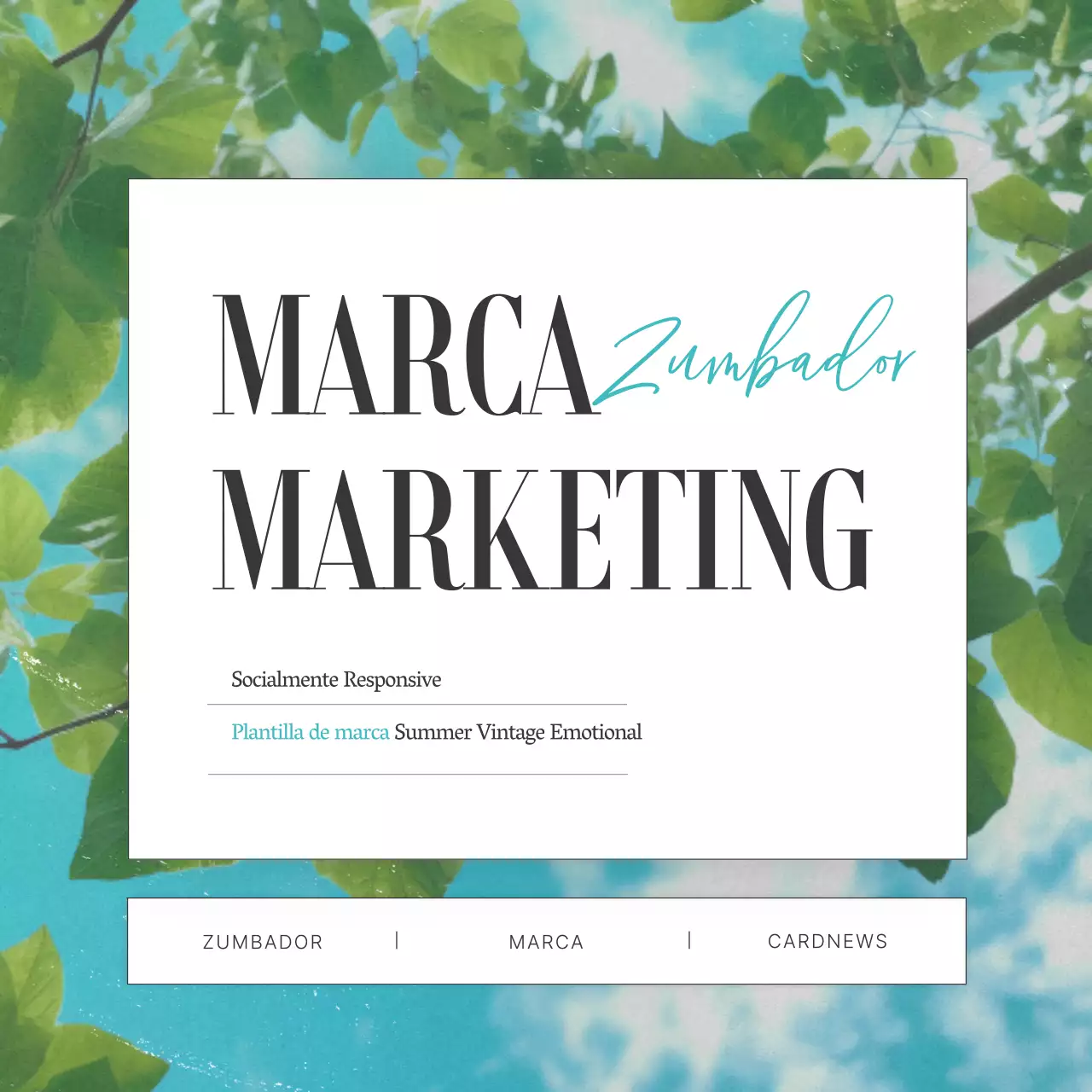 Una publicación de marca en las redes sociales con un tema veraniego, verde y vintage