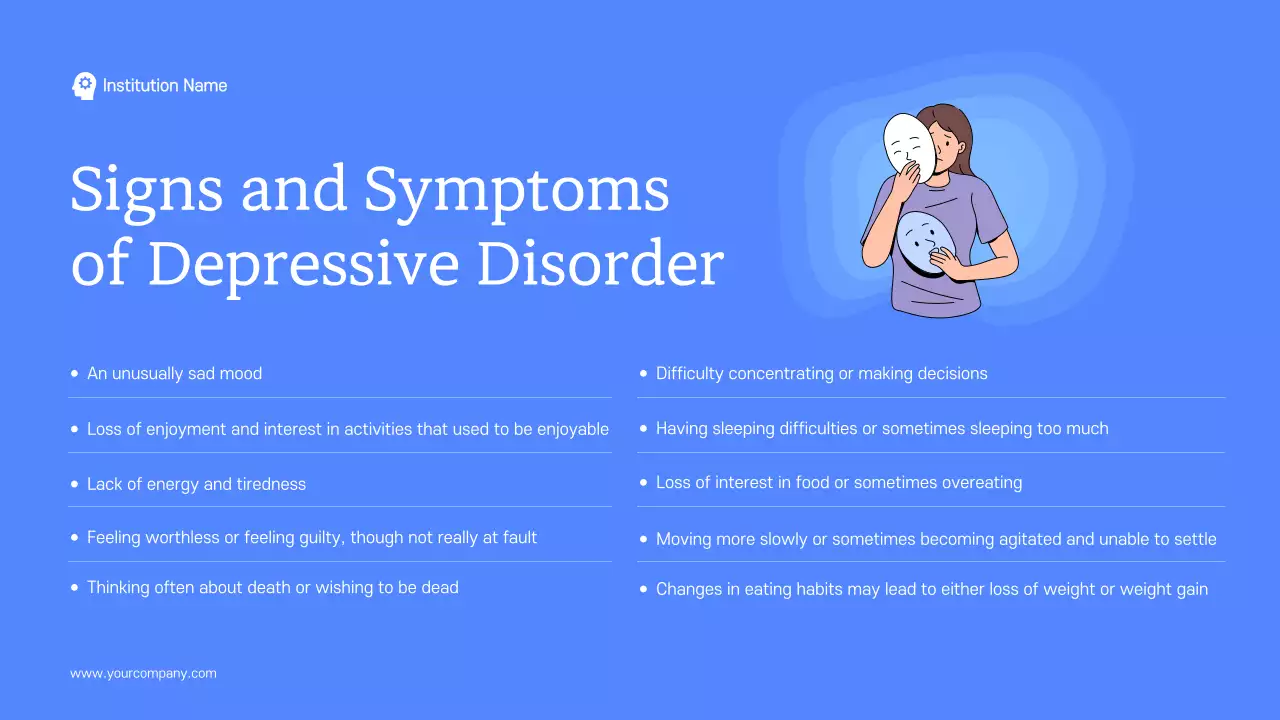 Blue Simple Mental Health Guide Presentation