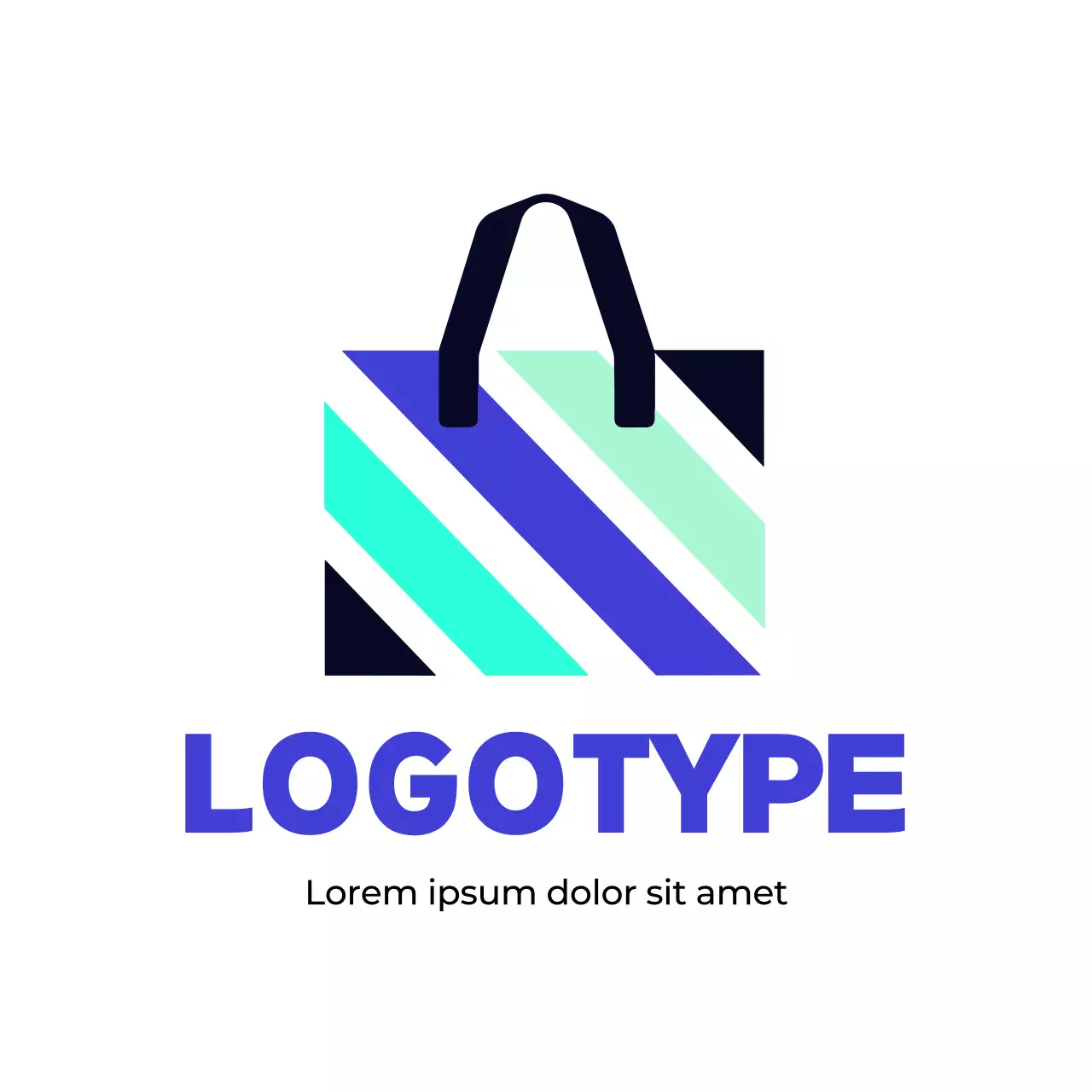 Blue Modern Shopping Advertisement Logo