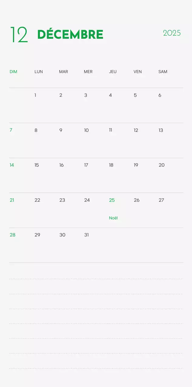 Un calendrier avec une photo de chiot et un message mignon dans une couleur verte.
