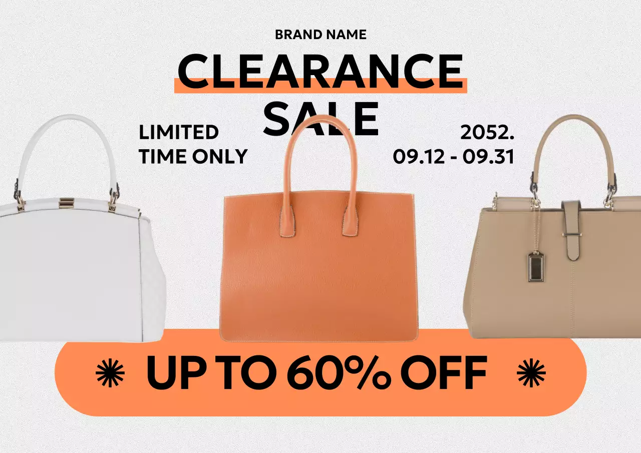 Orange Trendy Handbags Promotion Poster