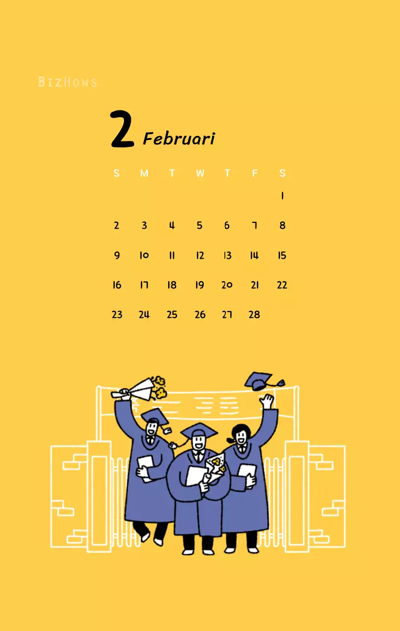 Nieuwjaarskalender met schattige illustraties