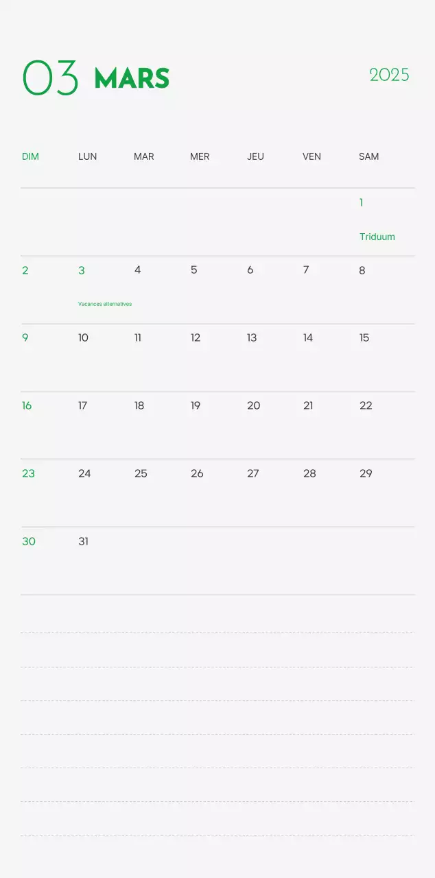 Un calendrier avec une photo de chiot et un message mignon dans une couleur verte.
