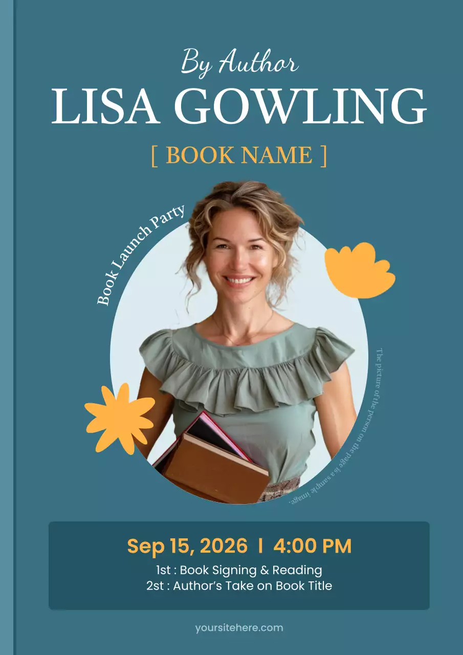 Teal Modern Book Event Invitation Poster