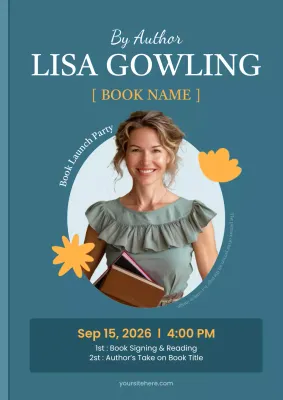 Teal Modern Book Event Invitation Poster