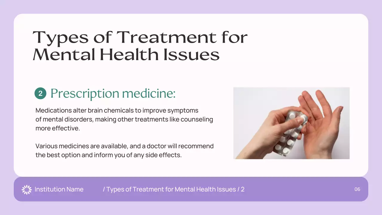 Purple Simple Mental Health Guide Presentation