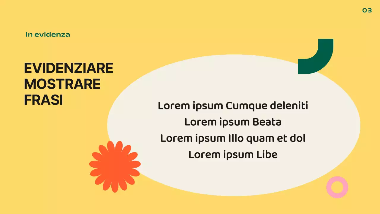 Presentazione kitsch del layout predefinito in arancione e giallo