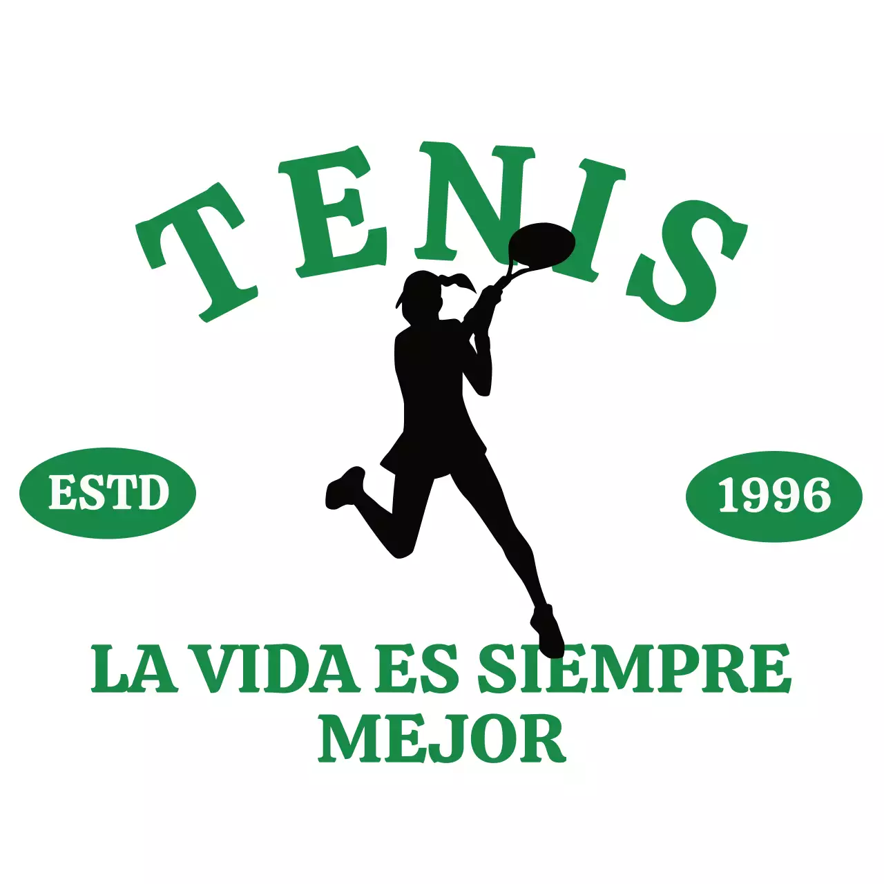 Club de tenis en verde y negro con aire vintage