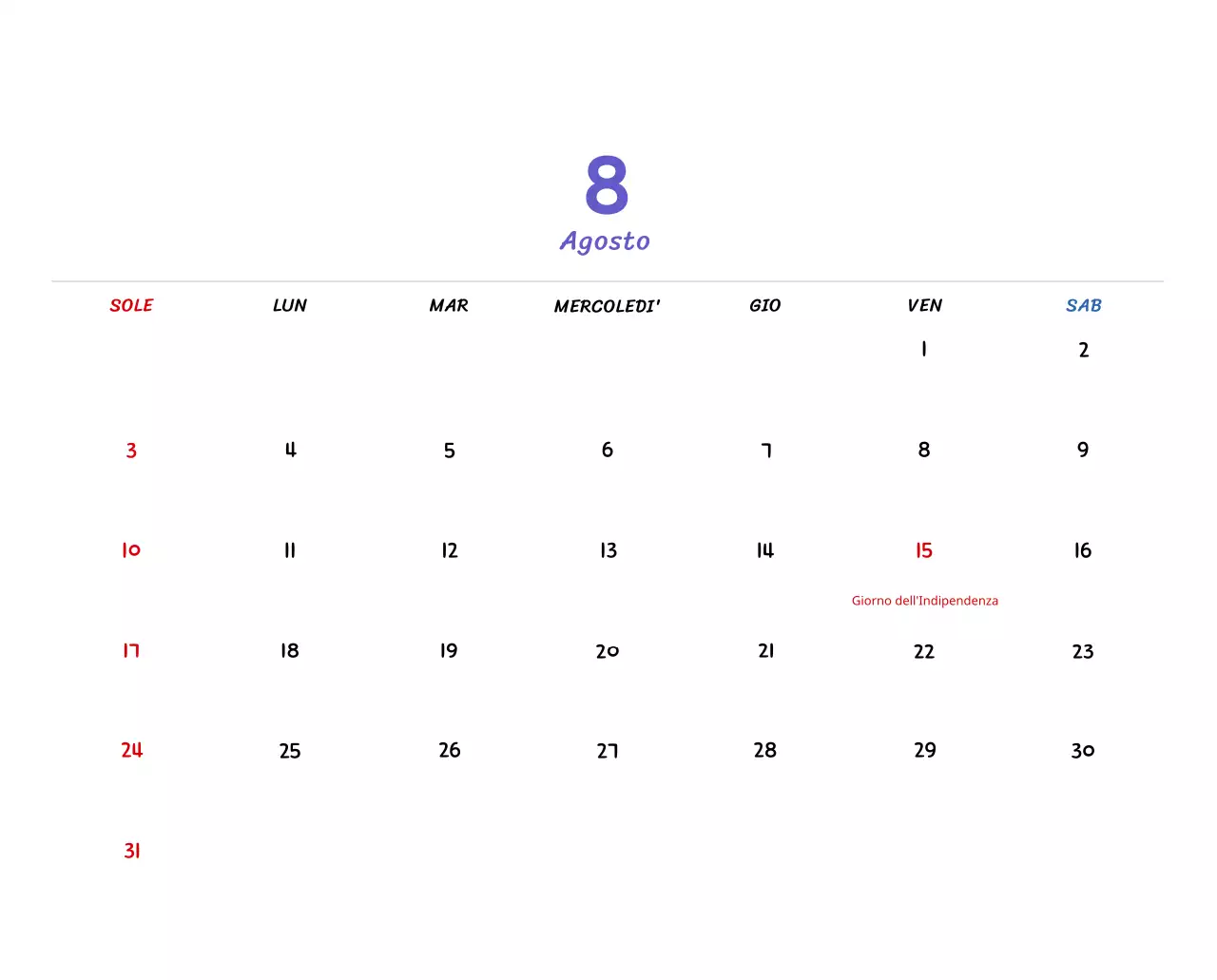 Calendario di Capodanno con simpatiche illustrazioni