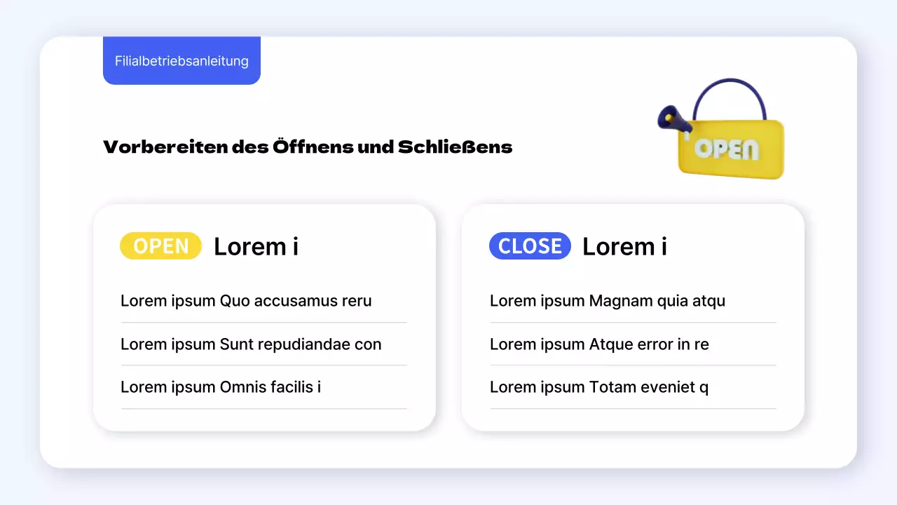 Ein Leitfaden für einfache Betriebsstandards für blaue und gelbe Läden