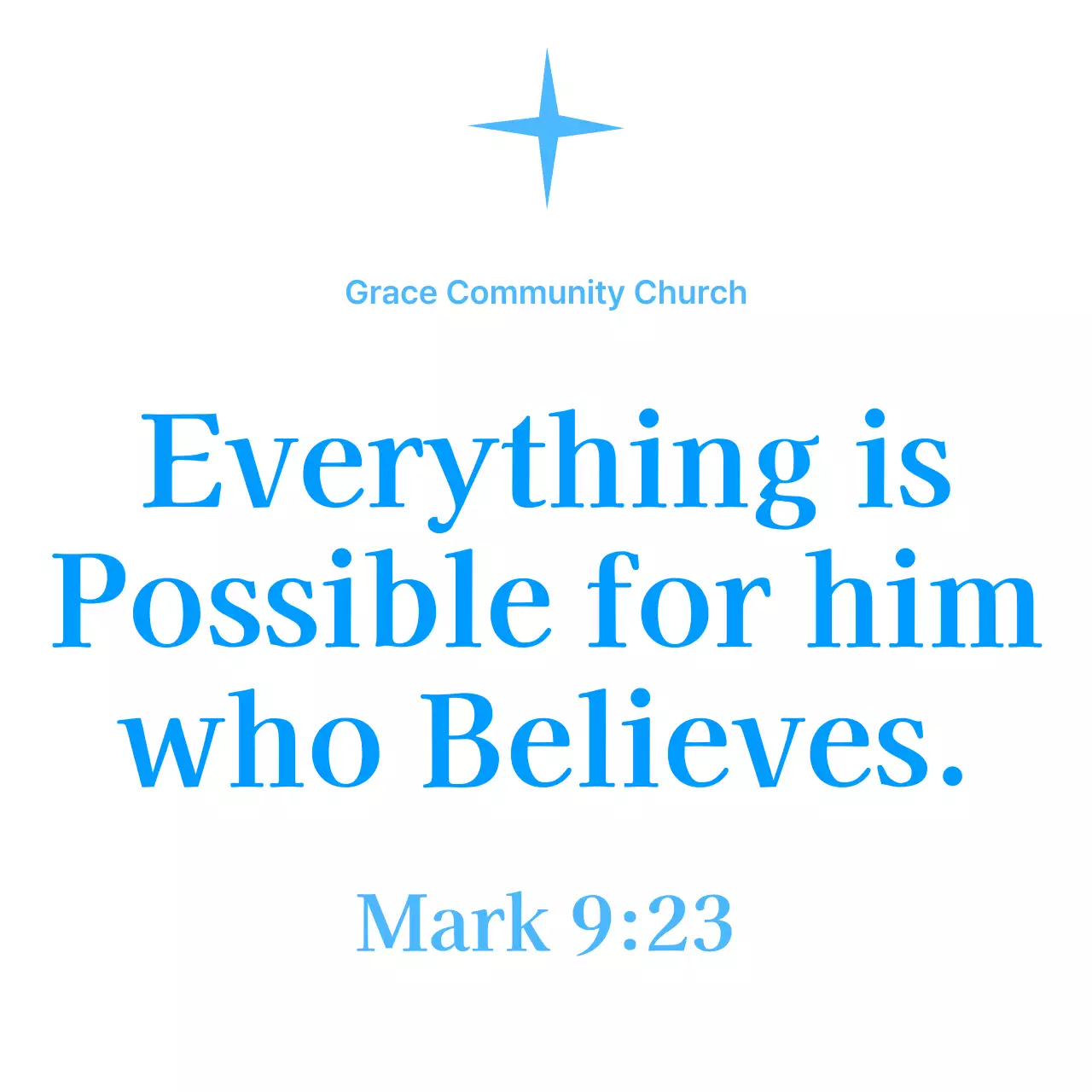 Blue Simple Bible Verse Quotes Church Promotion
