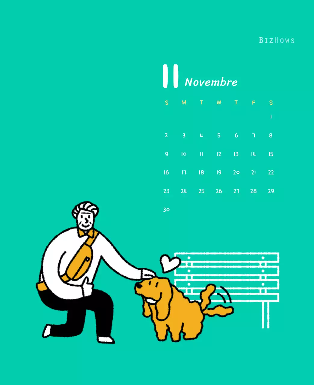 Calendario di Capodanno con simpatiche illustrazioni