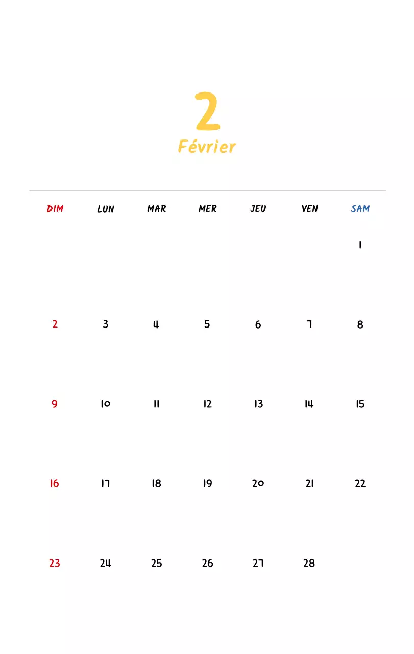 Calendrier du Nouvel An avec de jolies illustrations