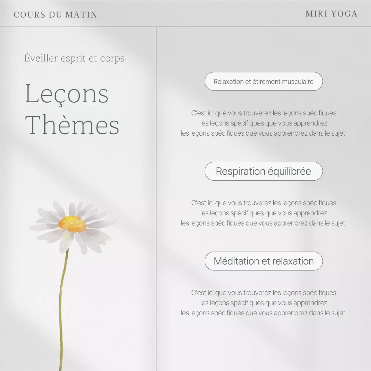 Cours de yoga d'été de Grey's Nature post