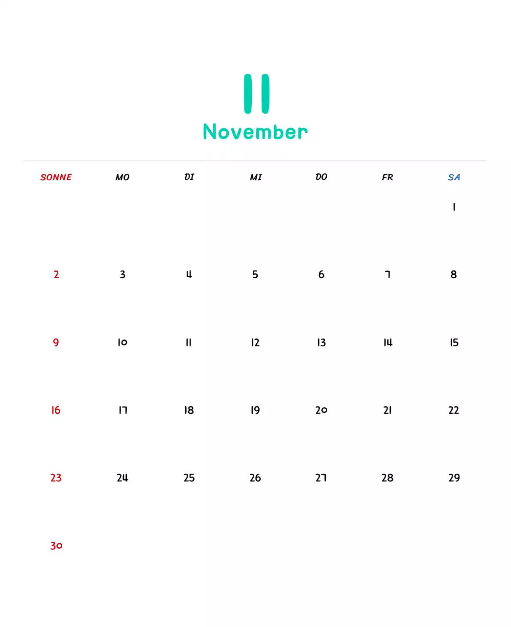 Neujahrskalender mit niedlichen Illustrationen