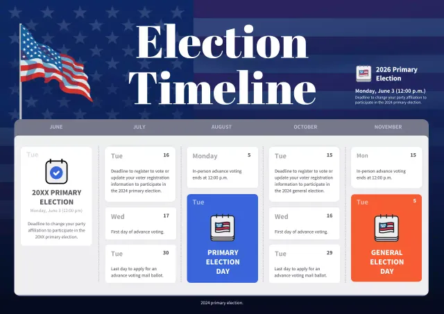 Blue Modern Election Schedule Poster
