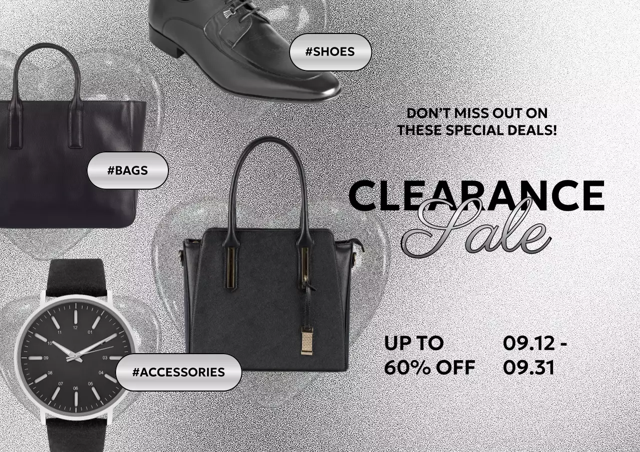 Black Modern Accessories Promotion Poster