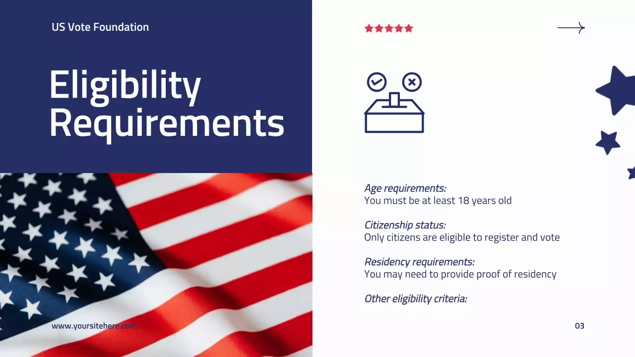 Blue Modern Voter Registration Guide Presentation