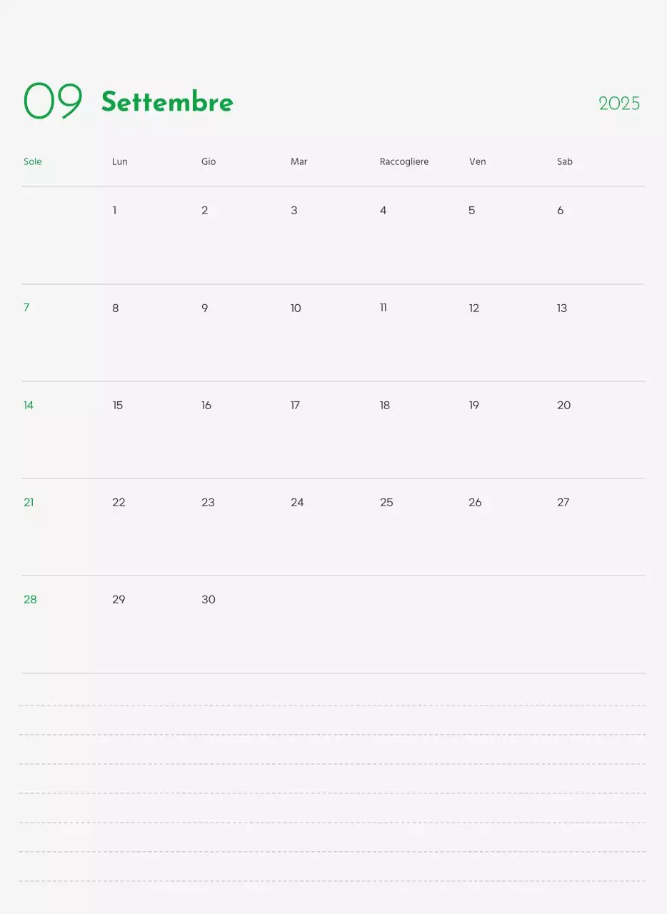 Un calendario con la foto di un cucciolo e un simpatico messaggio in colore verde.