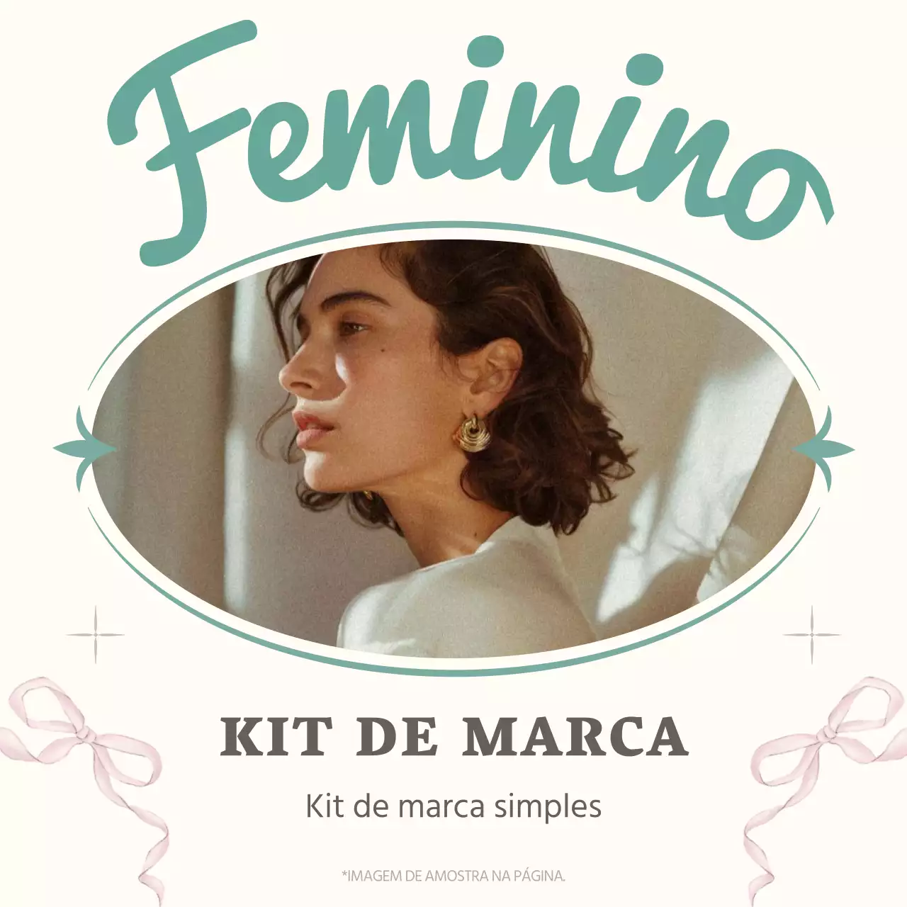 Promoção de uma marca de moda minimalista em bege e menta