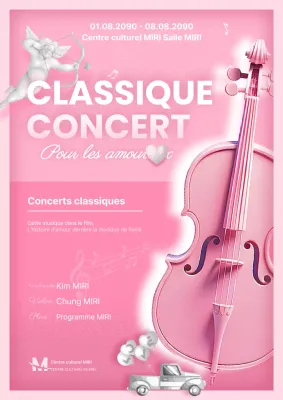 Promouvoir les concerts de musique vintage en rose et gris