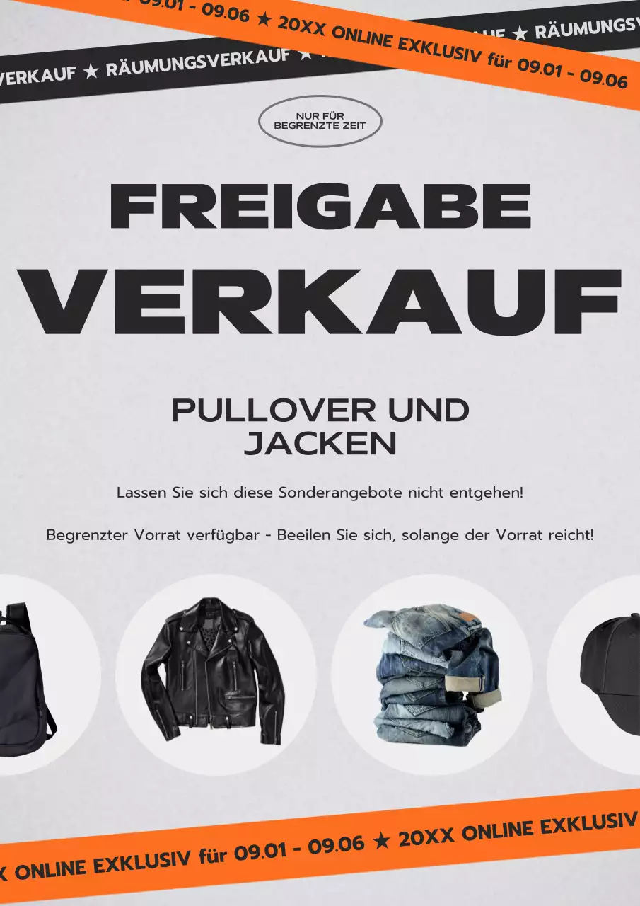 Förderung der einfachen Lagerräumung in Schwarz und Orange