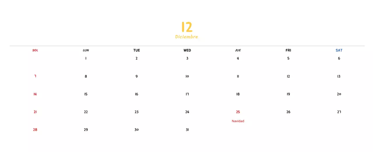Calendario de Año Nuevo con simpáticas ilustraciones
