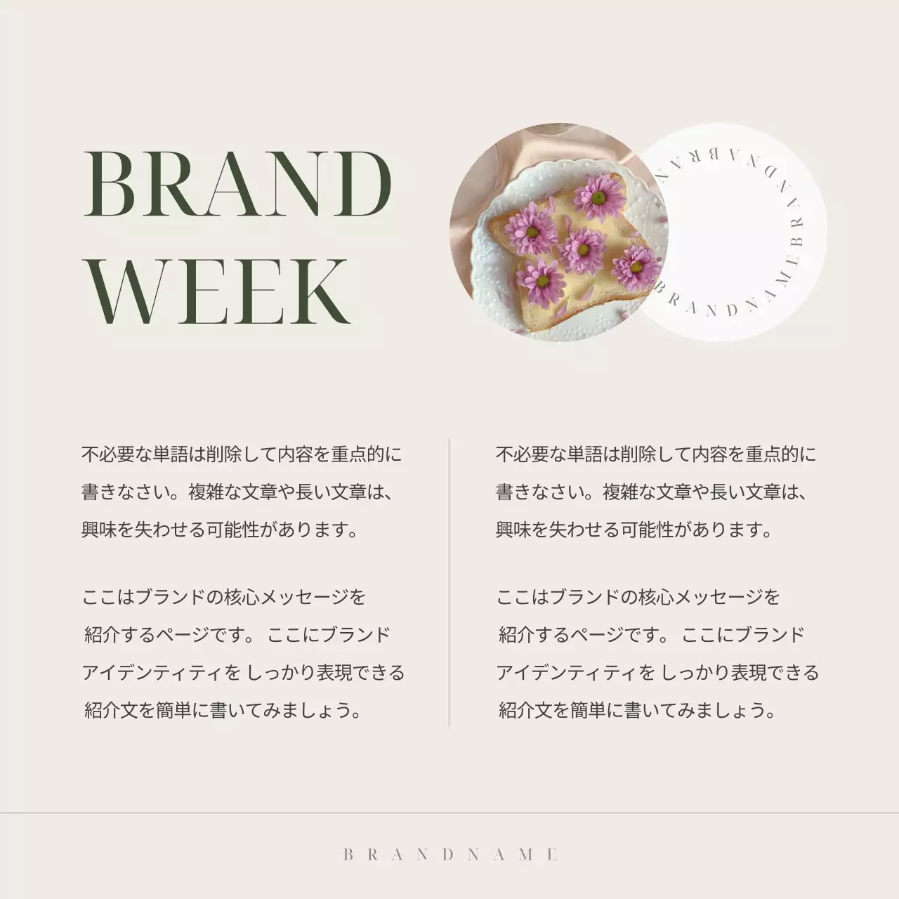 アイボリー シンプル ブランド 企画書 Instagram カルーセル