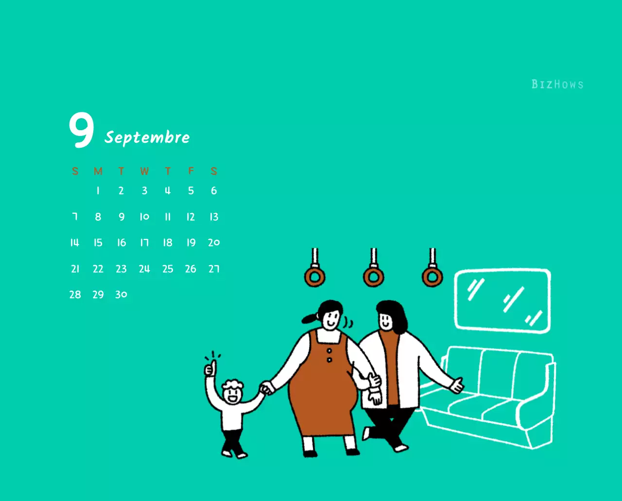 Calendrier du Nouvel An avec de jolies illustrations