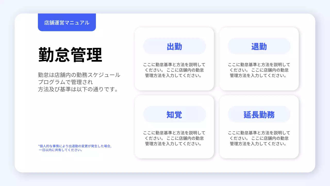 青と黄色のシンプルな店舗運営スタンダードガイドガイドブック