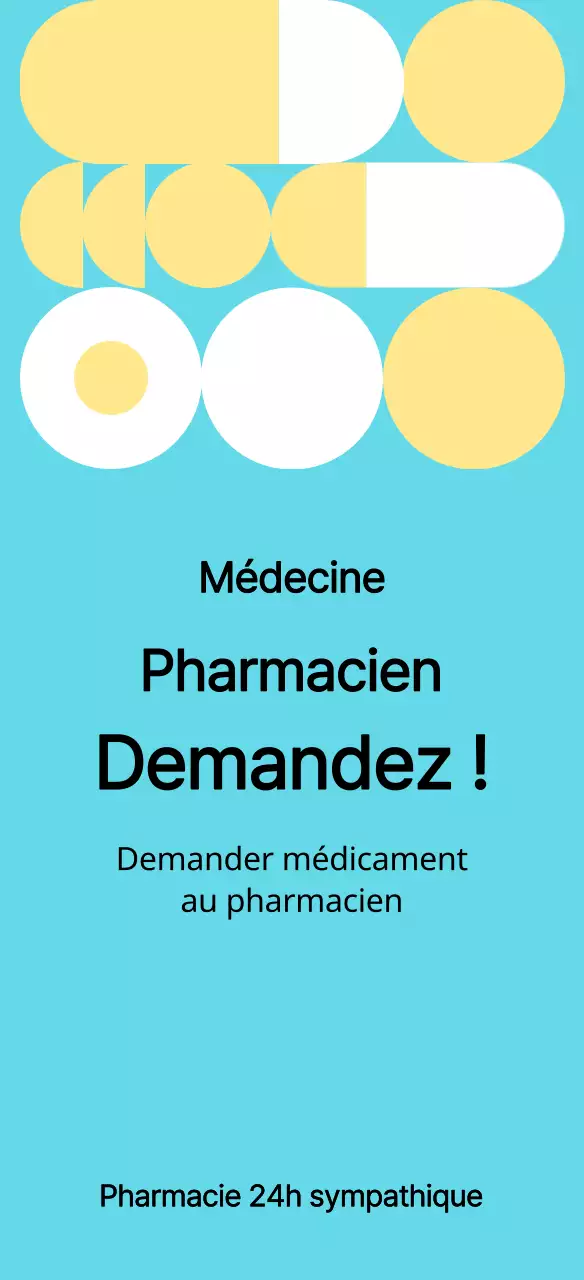 Guide de pharmacie soigné, jaune et accessible 24 heures sur 24