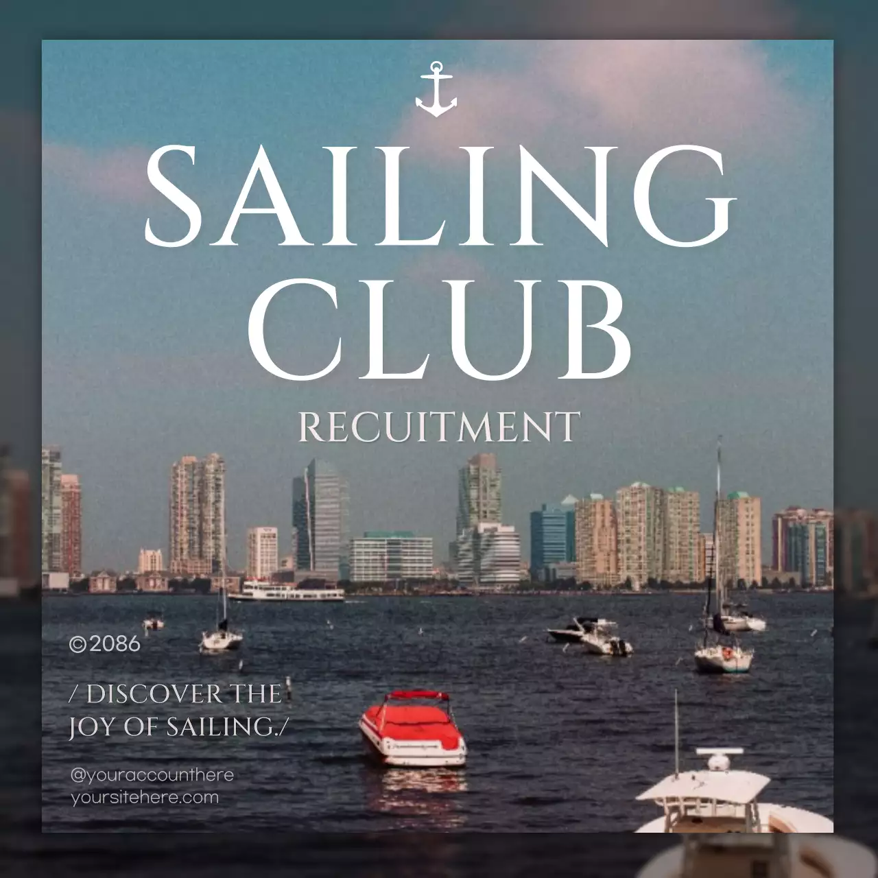 Blue Classic Sailing Recruitment Social Media Post