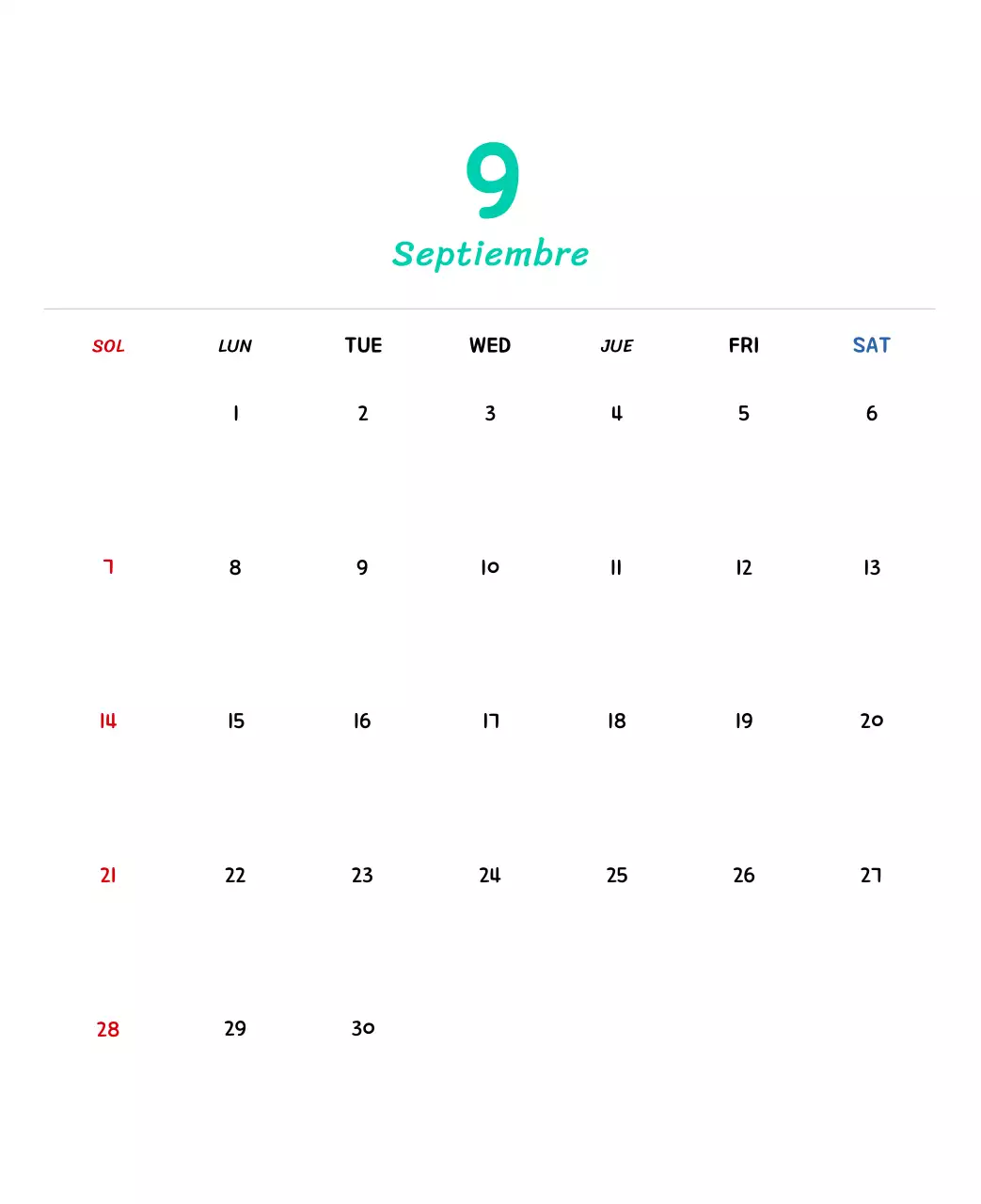 Calendario de Año Nuevo con simpáticas ilustraciones