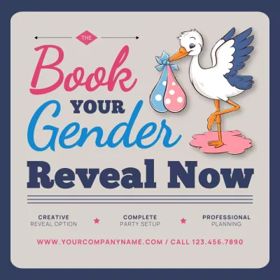 Pink Trendy Gender Announcement Social Media Post