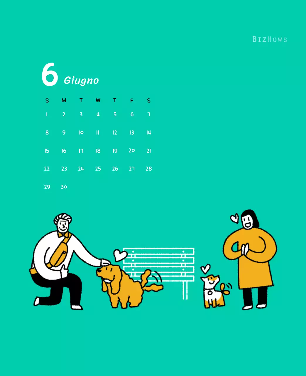 Calendario di Capodanno con simpatiche illustrazioni
