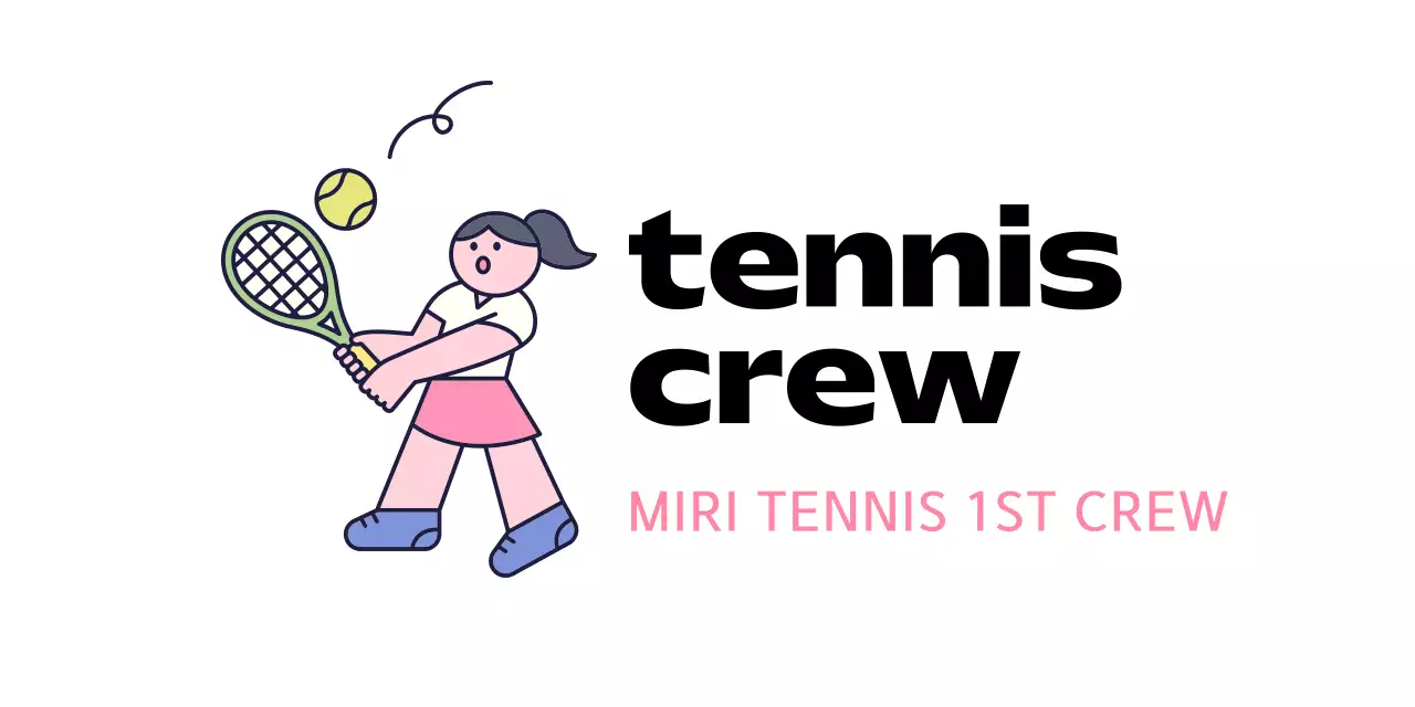 A logo for a club with a cute character playing tennis.