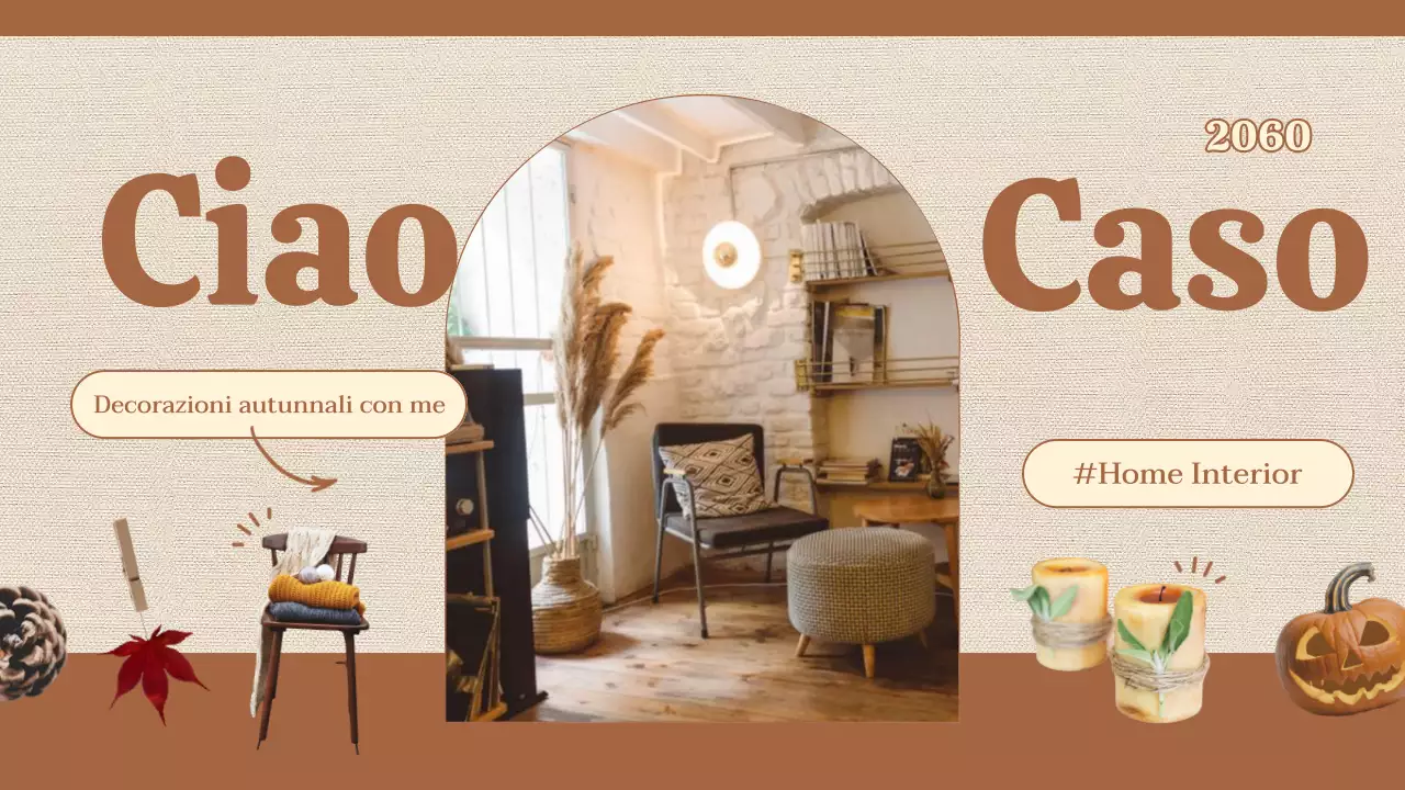 Copertina di scena beige e marrone, semplice decorazione d'interni autunnale