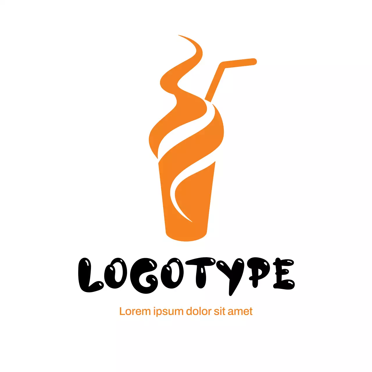 Orange Minimal Beverage Logo