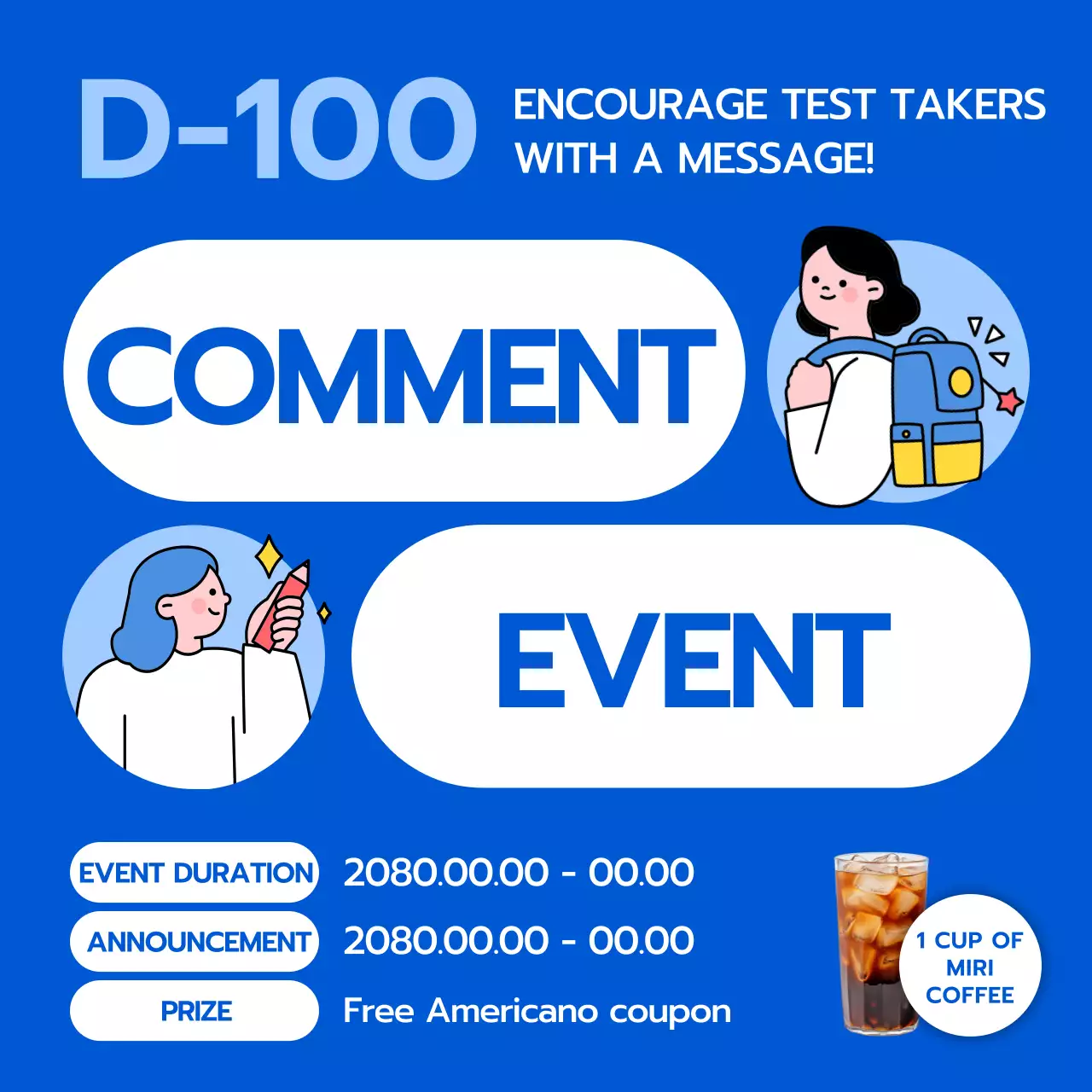 Blue Modern Comment Event Promotion Social Media Post