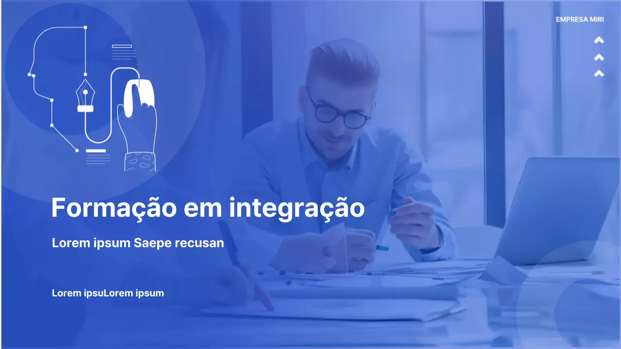 Formação simples de integração em azul