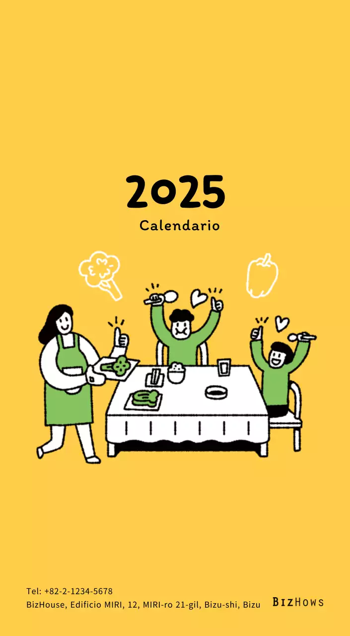 Calendario de Año Nuevo con simpáticas ilustraciones