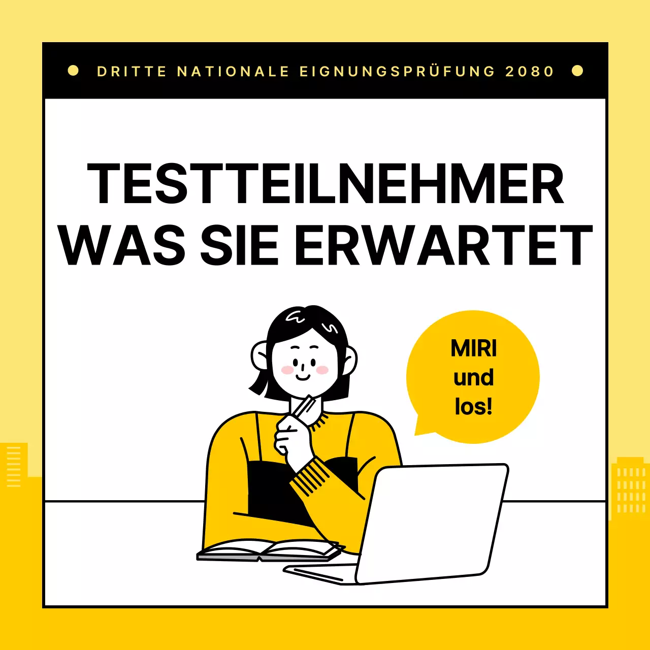 Ein einfacher, gelber Hinweis für Testteilnehmer