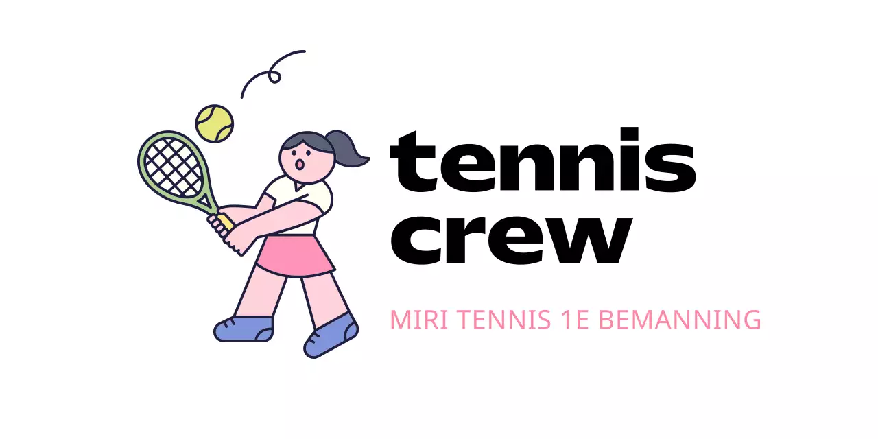Een logo voor een club met een schattig personage dat tennist.
