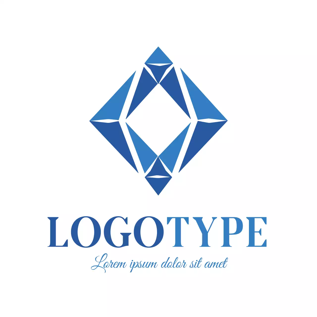 Blue Geometric Design Logo