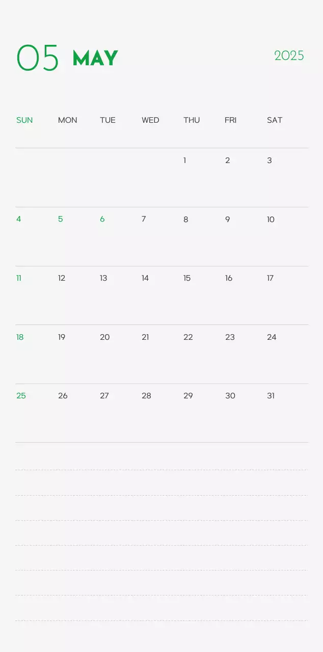 A calendar with a puppy photo and cute message in a green accent color