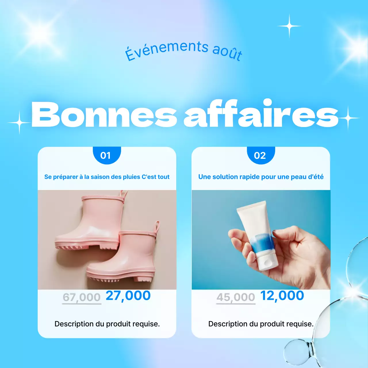 Promouvoir un bel événement estival en bleu et blanc